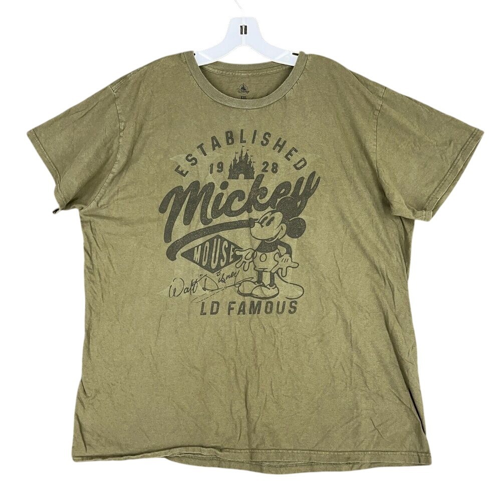 Disney Mickey Mouse Oversized Fit Shirt Women XXL Green Souvenir Castle Florida